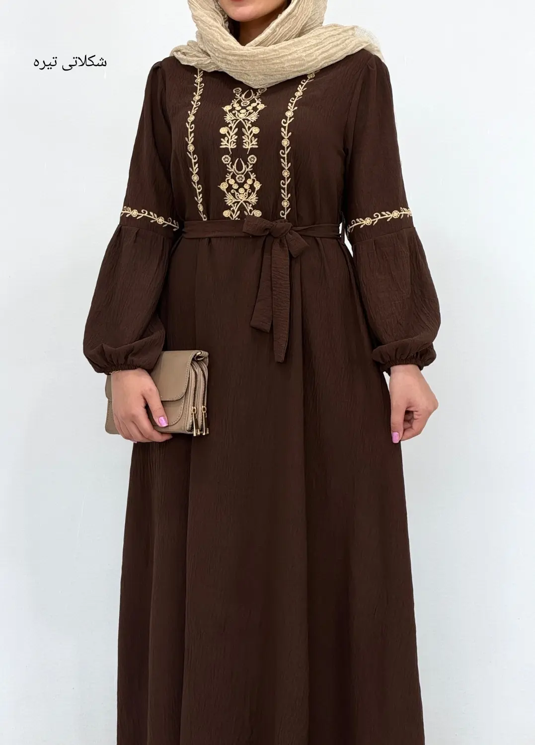 پیراهن بلند سوپرکلوش گلدوزی لعیا 1